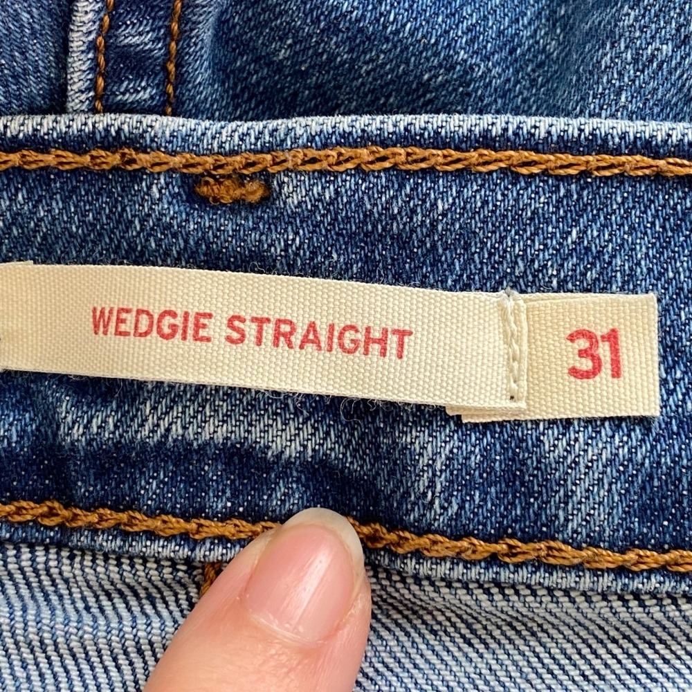 Levis Womens Wedgie Straight Leg Jeans Size 31 Button Fly High Rise Medium Wash - Picture 6 of 12
